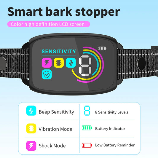 Smart Anti Barking Dog Collar Rechargeable Bark Stopper