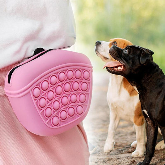 Silicone Dog Treat Pouch-Small Training Bag-Portable Dog Treat Bag