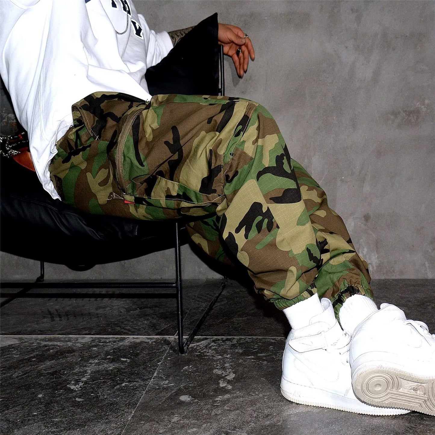 Retro High Street Camouflage Men Casual Pants